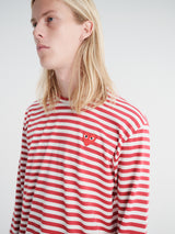 Comme des Garçons PLAY - U T-Shirt Red Emblem Knit in Red