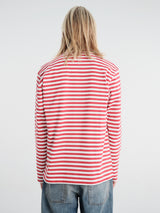 Comme des Garçons PLAY - U T-Shirt Red Emblem Knit in Red