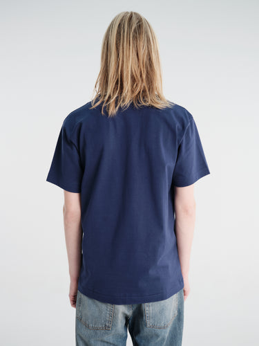Comme des Garçons PLAY - U T-Shirt Logo Print Knit in Navy