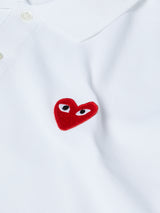 Comme des Garçons PLAY - U T-Shirt Red Emblem Knit in White