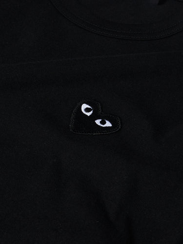 Comme des Garçons PLAY - U T-Shirt Knit With Black Heart in Black
