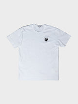 Comme des Garçons PLAY - T-SHIRT EMBLEM X METALSTONE in White and Black