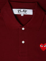 Comme des Garçons PLAY - U T-Shirt Red Emblem Knit in Burgundy