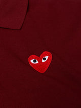 Comme des Garçons PLAY - U T-Shirt Red Emblem Knit in Burgundy