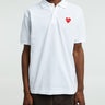 Comme des Garçons PLAY - U T-Shirt Red Emblem Knit in White