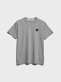 Comme des Garçons PLAY - T-Shirt With Black Emblem in Grey