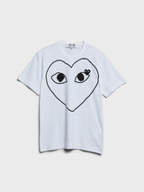 Comme des Garçons PLAY - T-Shirt With Black Emblem in White