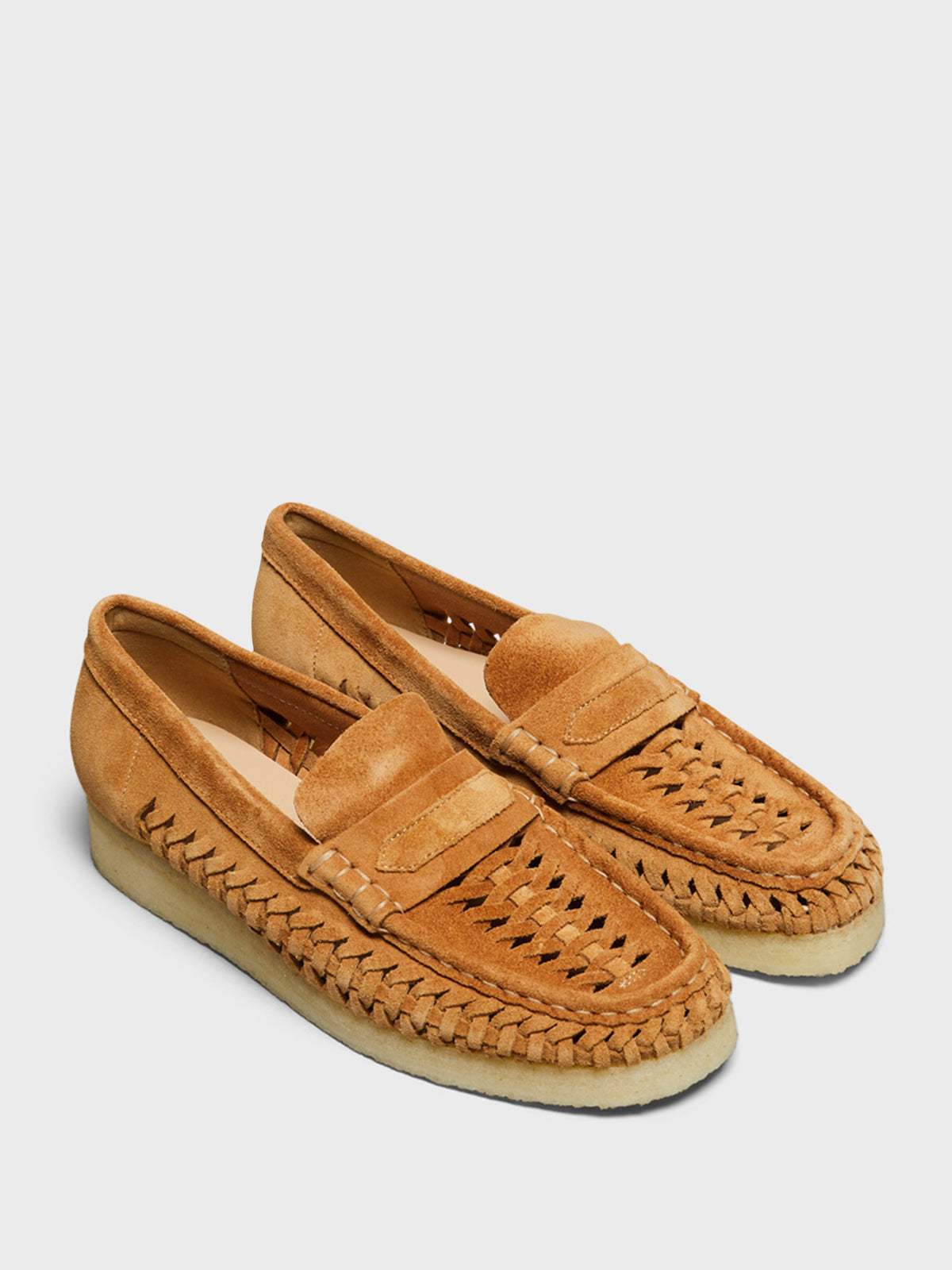 Clarks - Wallaloafer Weave Shoes in Tan Suede