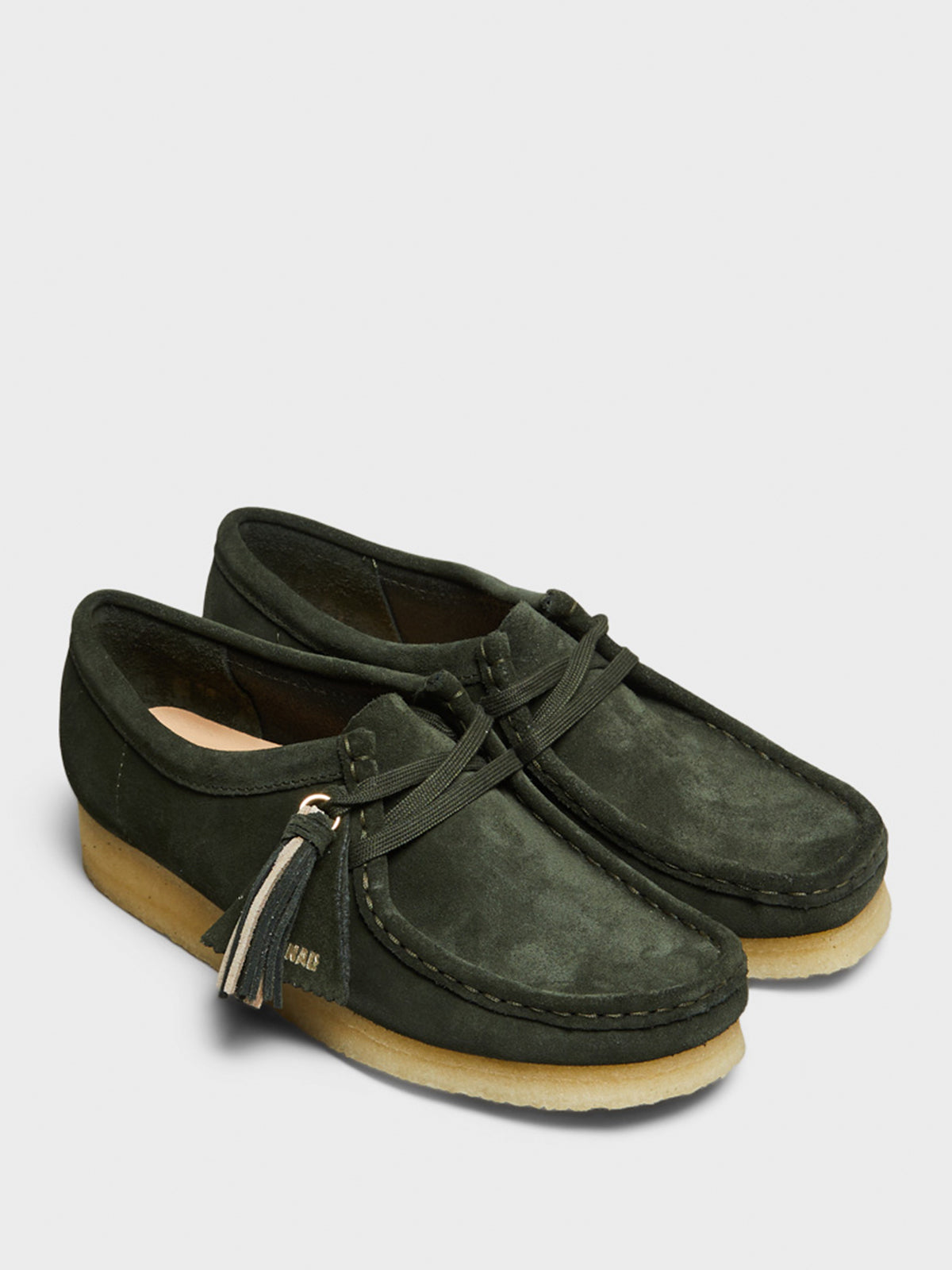 Clarks - Women's Wallabee Shoes in Forest Green Suede