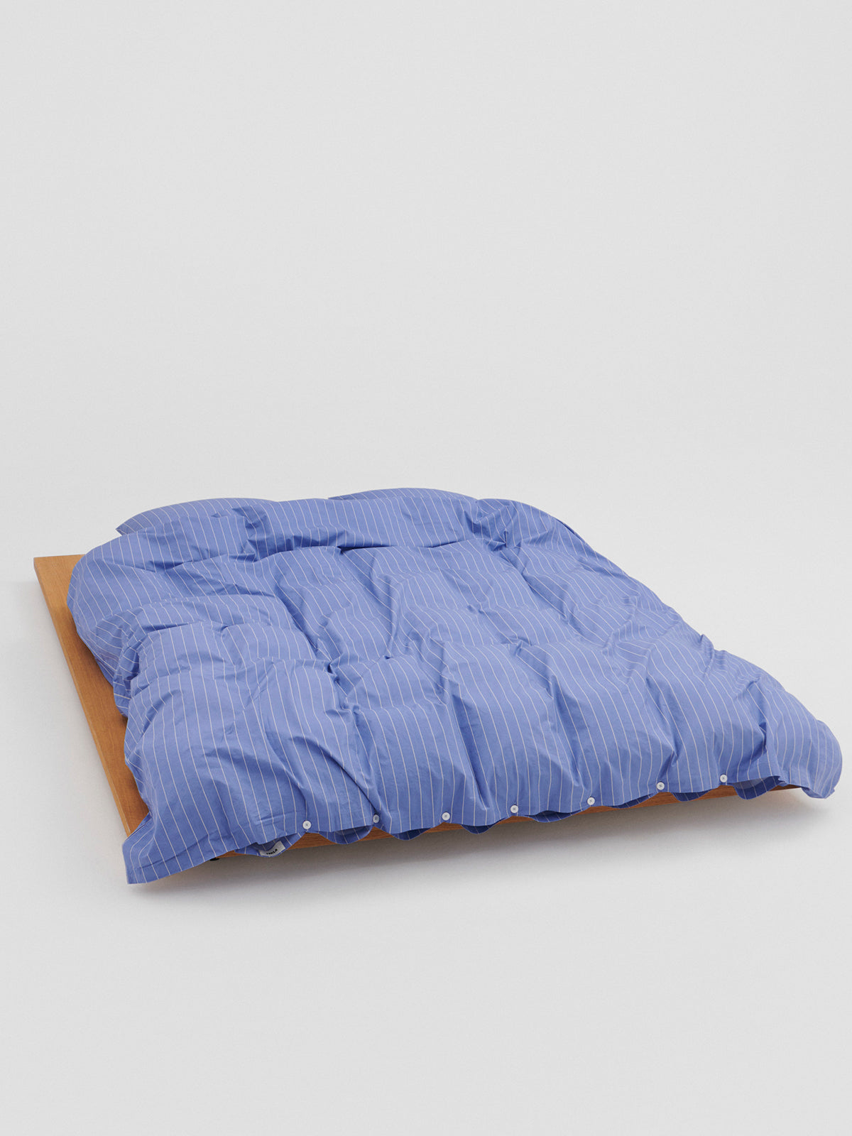 Tekla - Percale Duvet Cover in Clear Blue Stripes