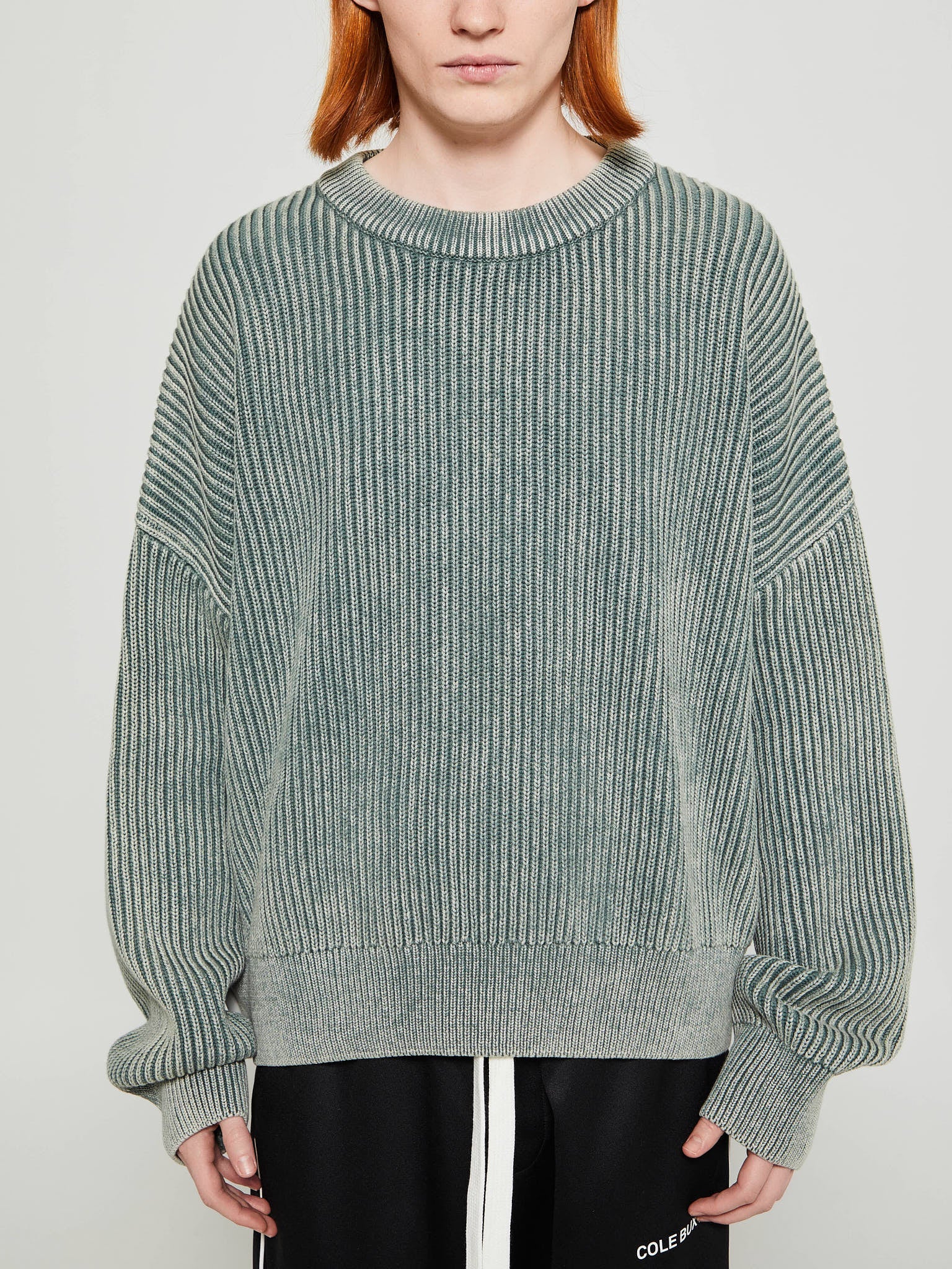 Cole Buxton - Acid Wash Knit Sweatshirt in Green – Stoy