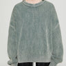 Cole Buxton - Acid Wash Knit Sweatshirt in Green