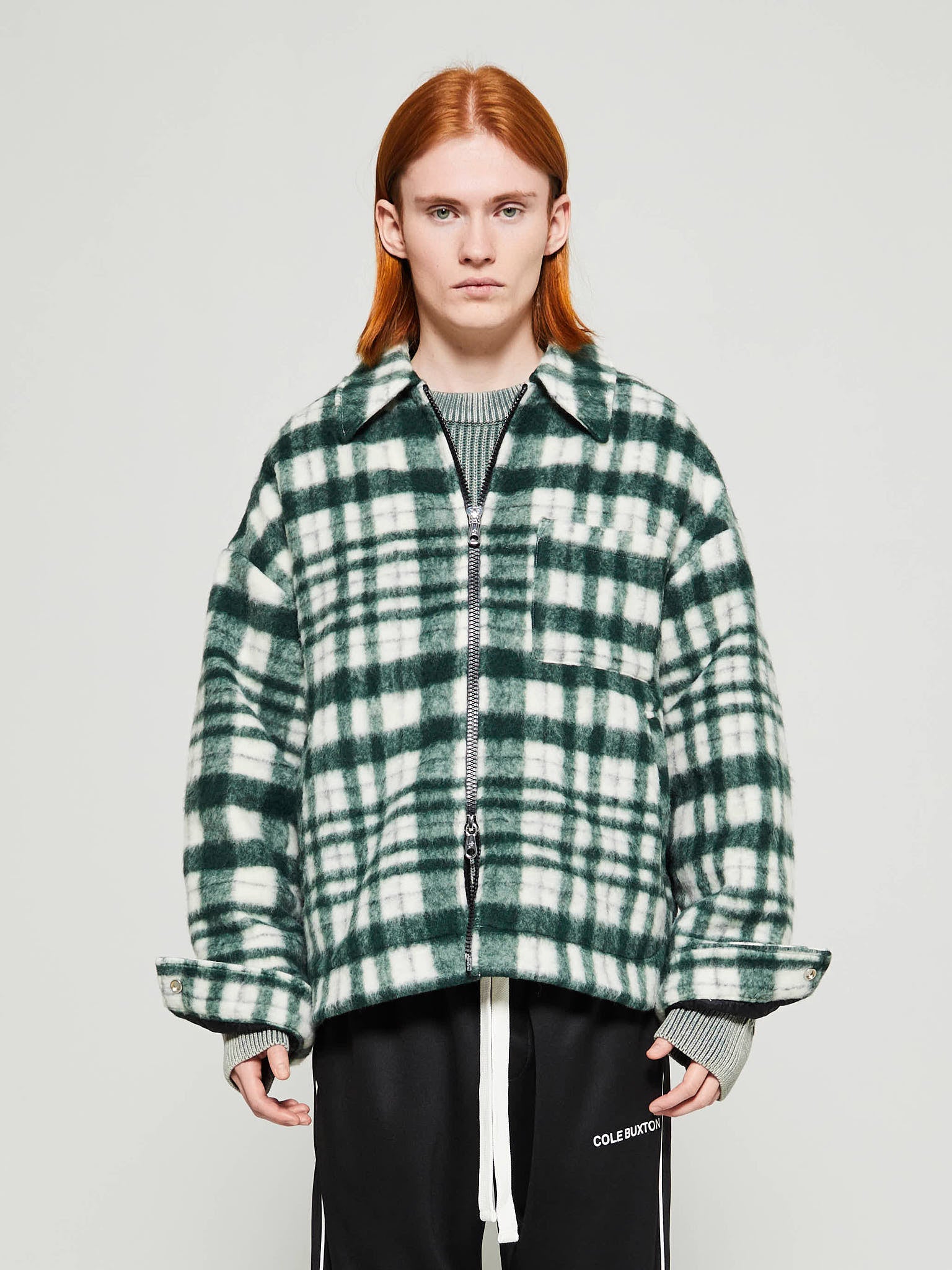 Cole Buxton - Check Overshirt in Green