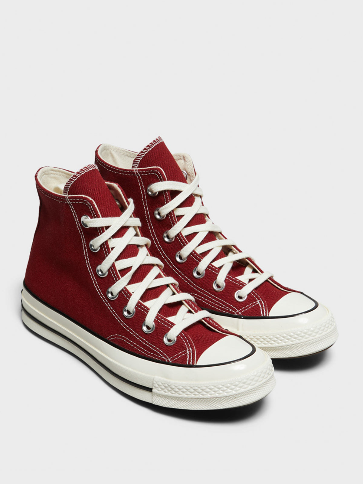 Converse - Chuck 70 High Top Canvas Sneakers in Park Red, Egret and Black