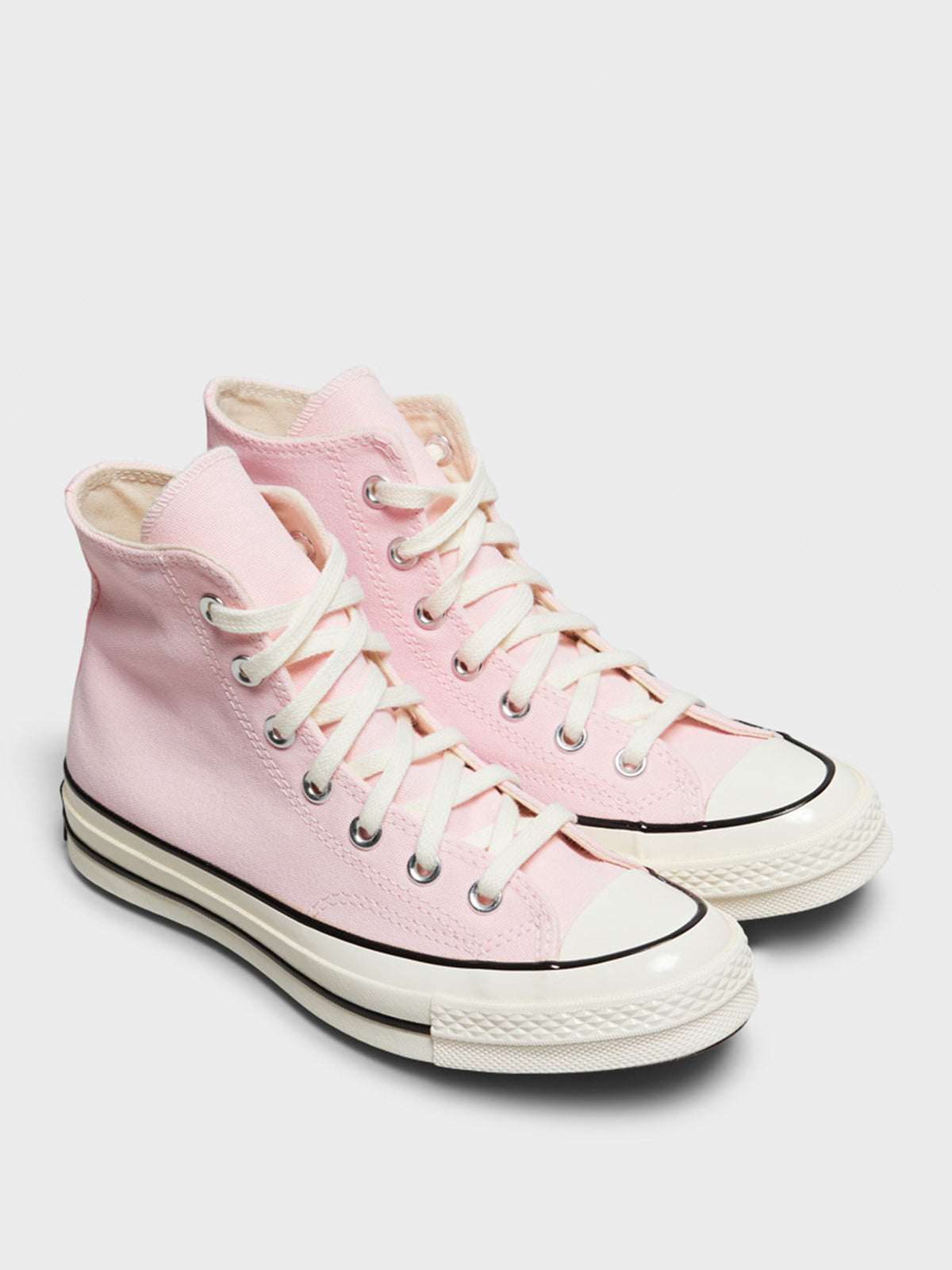 Converse - Chuck 70 High Top Canvas Sneakers in Pink Frosting, Egret and Black