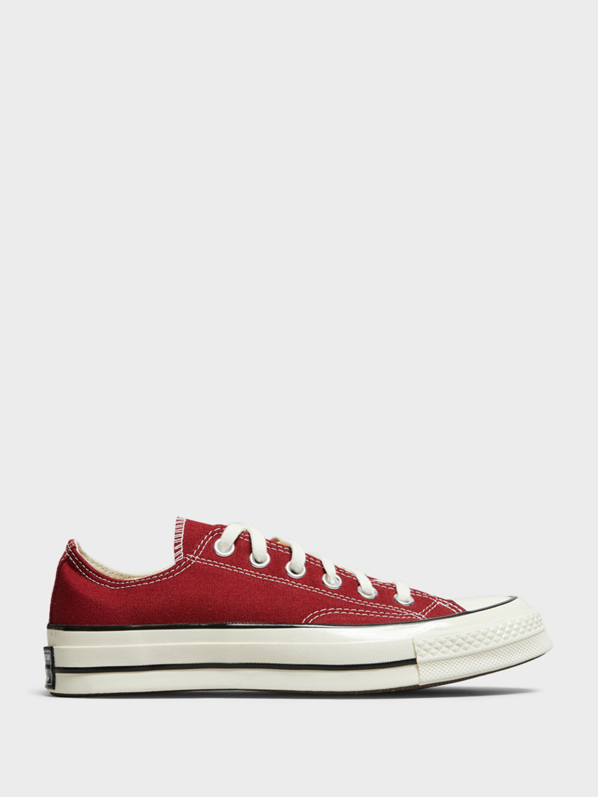 Converse - Chuck 70 Low Top Canvas Sneakers in Park Red, Egret and Black