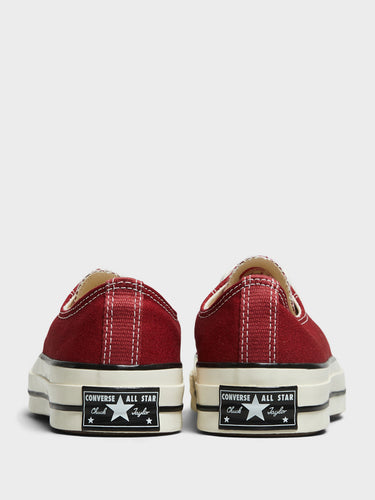 Converse - Chuck 70 Low Top Canvas Sneakers in Park Red, Egret and Black