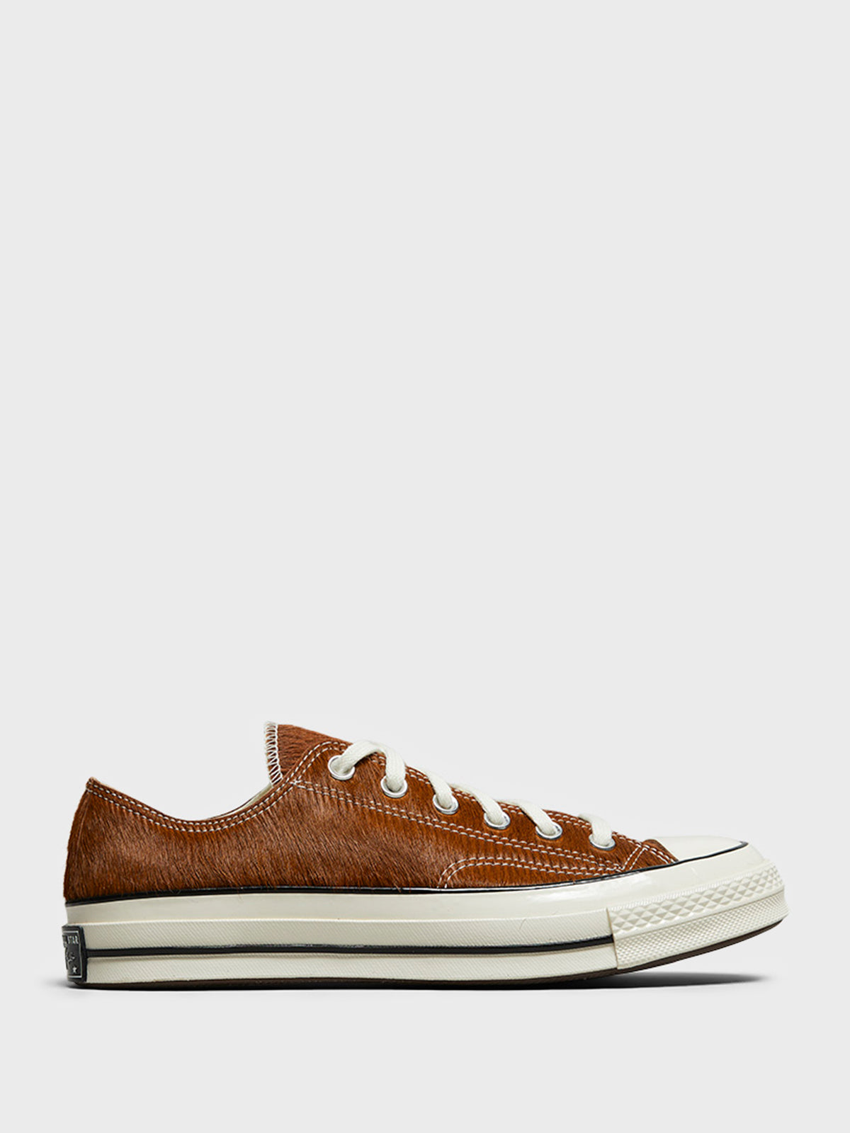 Converse - Chuck 70 Low Top Pony Hair Sneakers in Brown and Egret