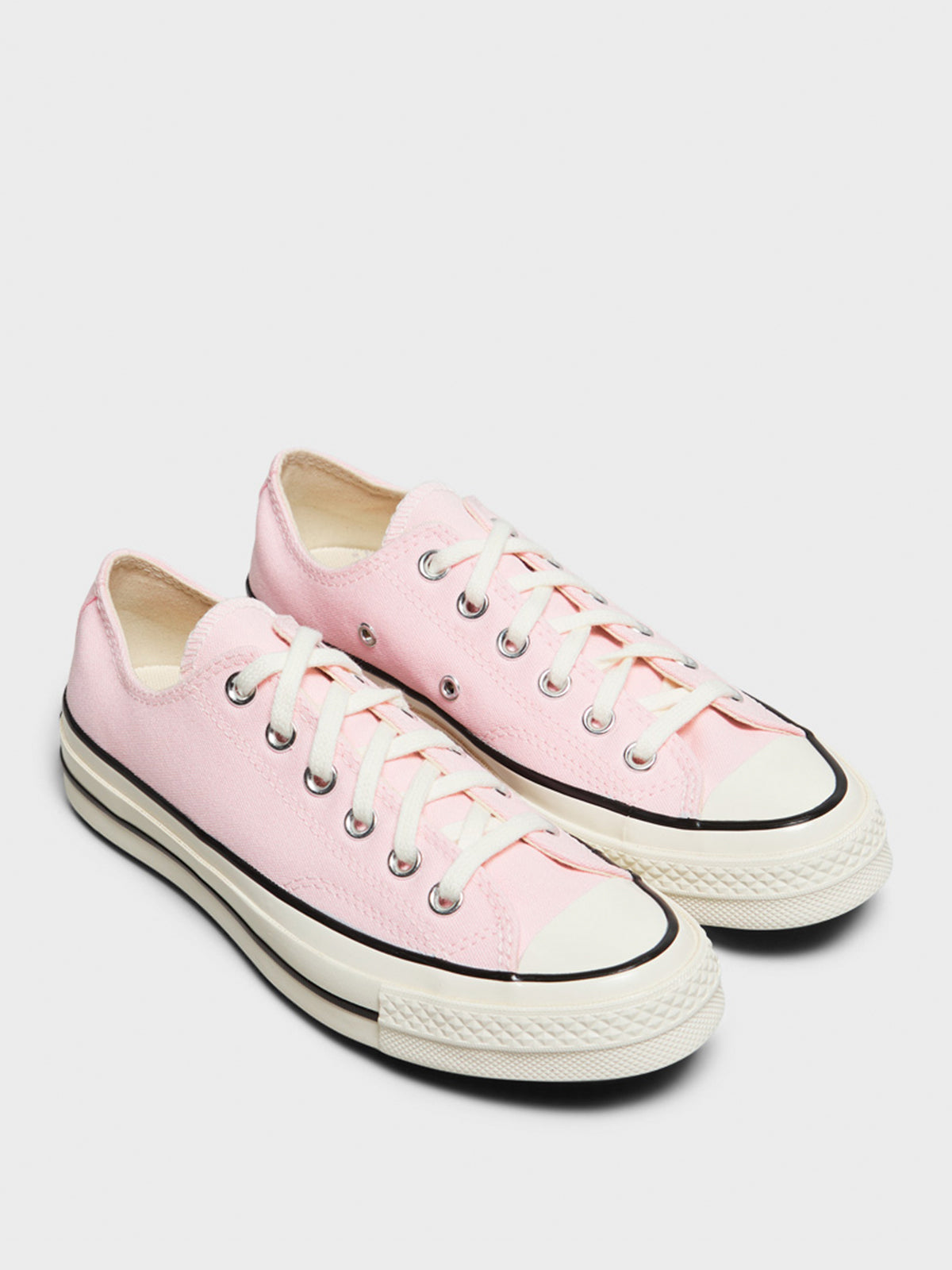 Converse - Chuck 70 Low Top Canvas Sneakers in Pink Frosting, Egret and Black