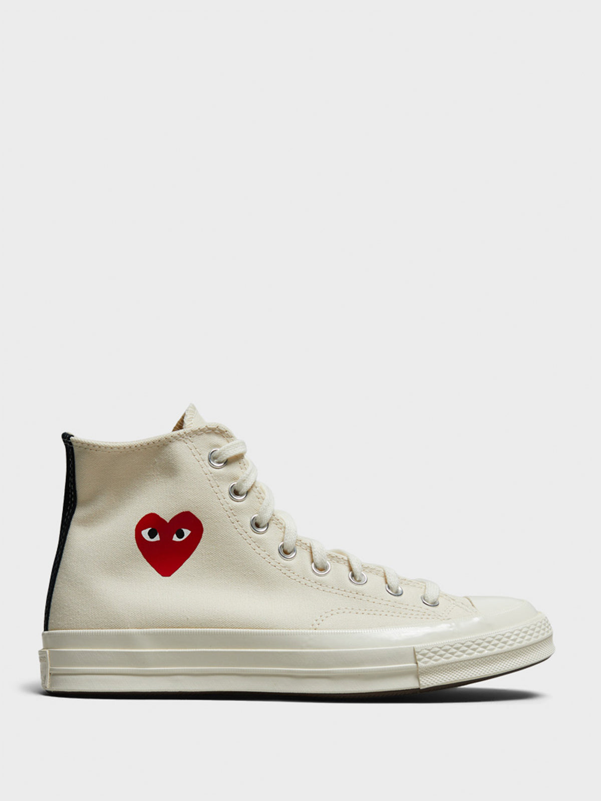 Small Heart High Top Sneakers in Beige