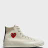 Comme des Garçons PLAY - Small Heart High Top Sneakers in Beige