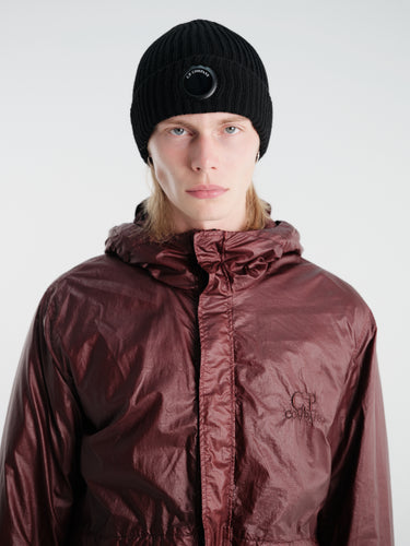 C.P. Company - Extrafine Merino Wool Lens Beanie in Black