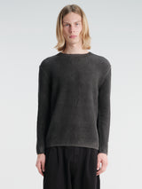 C.P. Company - Cotton Chenille Knitwear Crew Neck in Raven