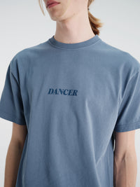 Dancer - Italic Logo Tee Light Blue in Light Blue