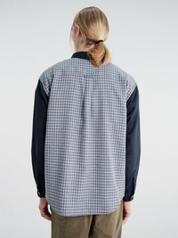 Dancer - Split Checked Shirt Navy in Navy