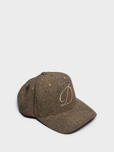 D Full Fit Cap in Herringbone Oak