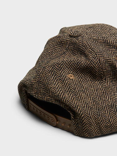 D Full Fit Cap in Herringbone Oak