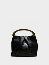 Dries Van Noten - Crisp Small Pleated Leather Bag in Black