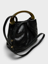 Dries Van Noten - Crisp Small Pleated Leather Bag in Black