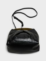 Dries Van Noten - Crisp Small Pleated Leather Bag in Black