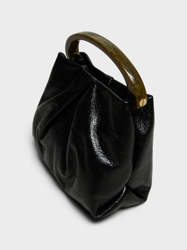 Dries Van Noten - Crisp Small Pleated Leather Bag in Black