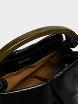 Dries Van Noten - Crisp Small Pleated Leather Bag in Black