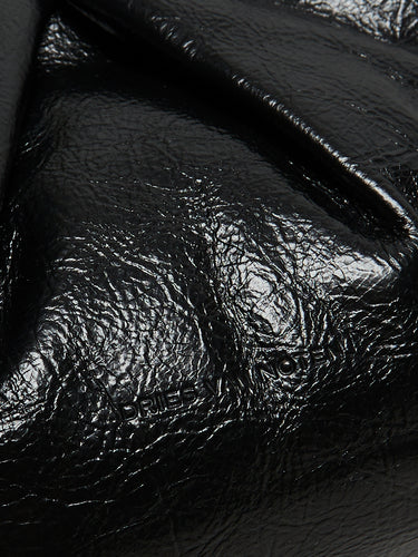 Dries Van Noten - Crisp Small Pleated Leather Bag in Black