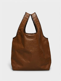 Dries Van Noten - Large Leather Tote Bag in Tan