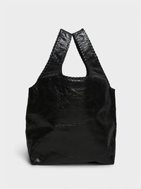 Dries Van Noten - Large Leather Tote Bag in Black
