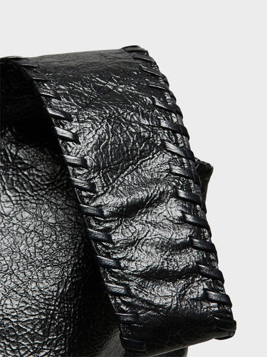 Dries Van Noten - Large Leather Tote Bag in Black