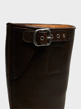 Dries Van Noten - Leather Biker Boots in Dark Brown