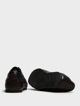 Dries Van Noten - Dustin Snake-Embossed Leather Retro in Dark Brown