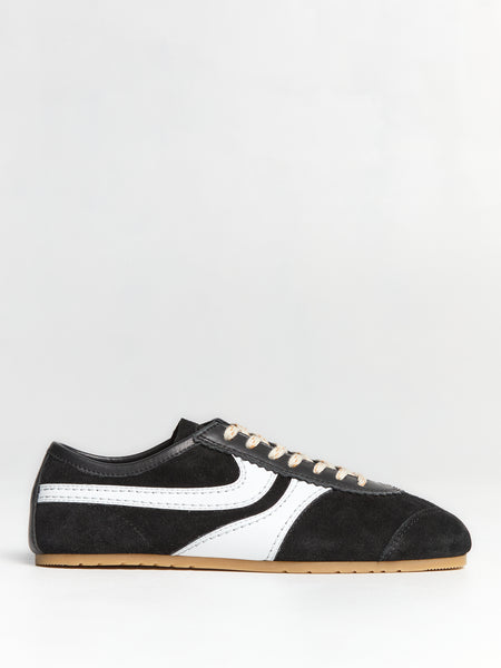 Dries Van Noten - Leather-trimmed suede sneakers in Black and