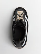 Dries Van Noten - Leather-Trimmed Suede Sneakers in Black and White