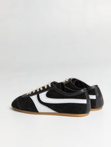 Dries Van Noten - Leather-Trimmed Suede Sneakers in Black and White