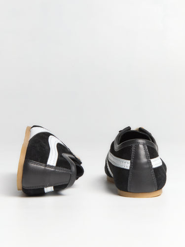 Dries Van Noten - Leather-Trimmed Suede Sneakers in Black and White