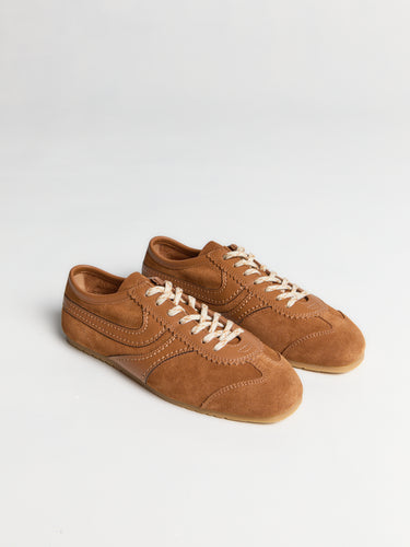 Dries Van Noten - Leather-Trimmed Suede Sneakers in Tan