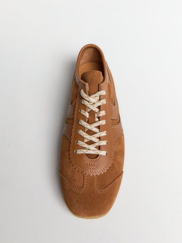 Dries Van Noten - Leather-Trimmed Suede Sneakers in Tan