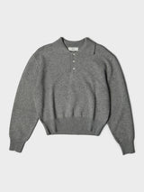 Dunst - Unisex Cashmere Collared Sweater in Melange Grey