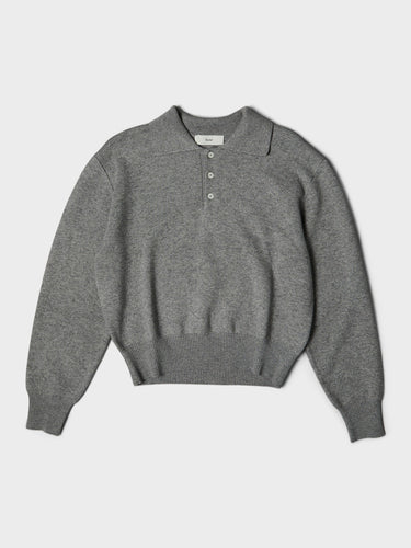 Dunst - Unisex Collared Sweater in Melange Grey